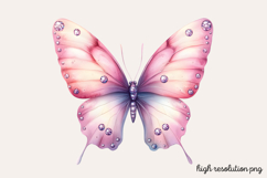 Gilter Pink Butterfly Clipart PNG Product Image 1