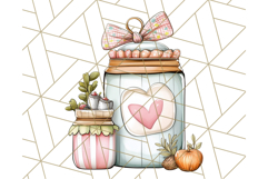 Whimsical Cottagecore Kitchen Clipart, Retro Coral PNG Decor Product Image 3