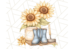Rustic Sunflower Clipart, Soft Country Farmhouse Florals Png Product Image 3