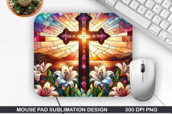 Cross Mouse Pad Sublimation, Easter Mouse Pad PNG Product Image 1