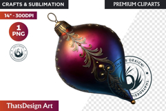 Christmas Baubles Clipart, Festive Holiday Ornaments PNG Product Image 1