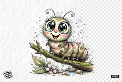 Summer Whimsical Caterpillar PNG Clipart Product Image 1
