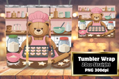 DYNAMIC 20oz Tumbler Template for Personalization , Cute Bea Product Image 1