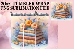 Sweet memories 20oz tumbler wrap, Book and flower Product Image 1