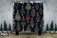 Christmas Tree Square Sublimation Slate Design Product Image 1