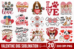 Valentine Dog Sublimation Bundle PNG Product Image 1