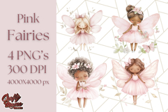 Pastel Pink Fairy Garden Clipart, Enchanted Cottagecore Png Product Image 1