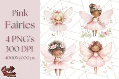 Pastel Pink Fairy Garden Clipart, Enchanted Cottagecore Png Product Image 1