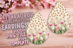 Dynamic Teardrop Earrings Sublimation Artwork , Leopard Prin Product Image 1