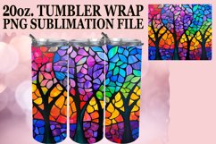 Colorful Tree 20oz Stained Glass Tumbler Wrap Sublimation Product Image 1