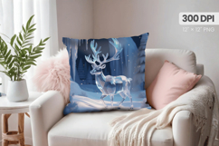 Winter Christmas Wonderland PNG Pillow, Winter Pillow Design Product Image 1