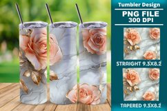 3D Rose Tumbler 20oz skinny wrap design, Tumbler design Product Image 1