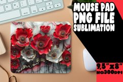 Artistic Marble Flower 3D Mouse Pad for Sublimation Product Image 1