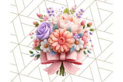 Pastel Flower Bouquet PNG Clipart, Elegant Floral Art Product Image 3