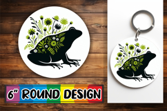 Cheerful Circle Keychains Design, Flower Animals Product Image 1