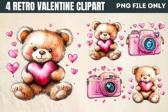 Retro Valentine Clipart PNG Product Image 1