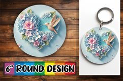 Blissful Keychain Sublimation, 3D Heart Product Image 1