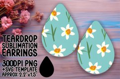 Boho Floral Elegance Sublimation Teardrop Earring Product Image 1