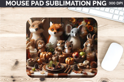 Watercolor Fox Stock Mouse Pad Sublimation -Thanksgiving PNG Product Image 1