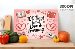 100 days of school Cutting Board PNG Design, Teacher PNG Product Image 1