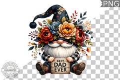 Best Dad Ever Sublimation - Father's Day Gnome Clipart PNG Product Image 1