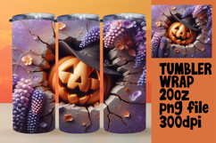 BOLD 20oz Tumbler Wrap for Customization , 3D Pumpkin Product Image 1