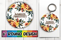 Cozy Round Keychain Magic, Flower Quote Product Image 1