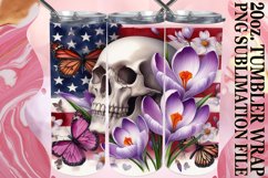 RADIANT EVENINGS 20oz TUMBLER WRAP, Skull USA Product Image 1