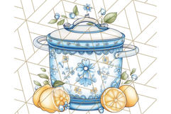 Mediterranean Cottagecore Kitchen PNG Clipart with Lemons Product Image 2
