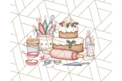 Christmas Sweet Shoppe Clipart PNG, Pastel Bakery Art Product Image 3