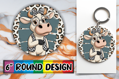 Unique Round Ornaments Design, Cute Cow Product Image 1