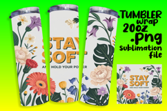 ELEGANT 20oz Tumbler PNG Design , Flower Quote Product Image 1