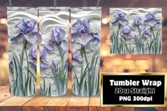 20oz Tumbler Wrap - 3D Flower Hole Sublimation Pattern Product Image 1