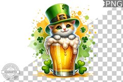 St. Patrick&#039;s day Cat - Clipart Sublimation PNG Product Image 1