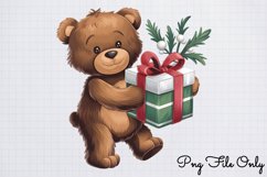 Woodland Christmas Watercolor Clipart PNG Product Image 1