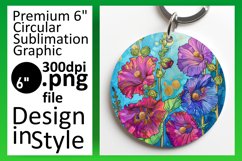 Vibrant Floral Circle Design Sublimation PNG Product Image 1