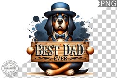 Best Dad Ever Sublimation - Father's Day Dog Clipart PNG Product Image 1