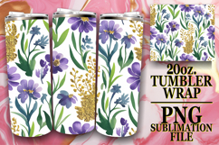 Cheerful days 20oz tumbler wrap, Flower Pattern Product Image 1