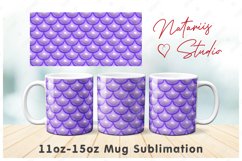 8 Puffy Mermaid Scales Patterns for 11 oz - 15 oz mugs Product Image 8