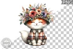 Floral Crown Cat Sublimation Clipart Bundle Product Image 9