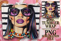 Radiant Beauty: Striped Pattern Tumbler, 20oz Product Image 1