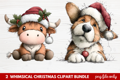 Whimsical Christmas Clipart | Cute Festive Holiday PNG Product Image 1
