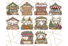 Cozy Christmas Market Stall Clipart PNG, Holiday Art Png Product Image 7