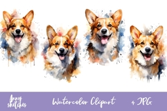 4 Cute Corgi Watercolor Clipart Corgi Mom Product Image 1