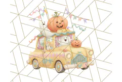 Pastel Halloween Town PNG Clipart, Spooky Shops & Homes Png Product Image 3
