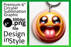 Elegant Circle PNG Keychain Design , 3D Emoji Product Image 1