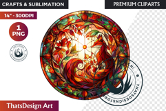 Autumn Thanksgiving Stained Glass PNG, Fall Pumpkin clipart Product Image 1