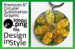 Sparkly Floral Round Design Keychain Product Image 1