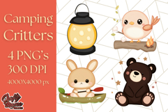 Camping Animals PNG, Forest Critters Campfire Clipart Product Image 1