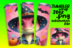 Custom 20oz Tumbler Graphics , Halloween Dino Product Image 1